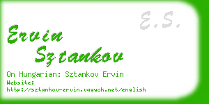 ervin sztankov business card